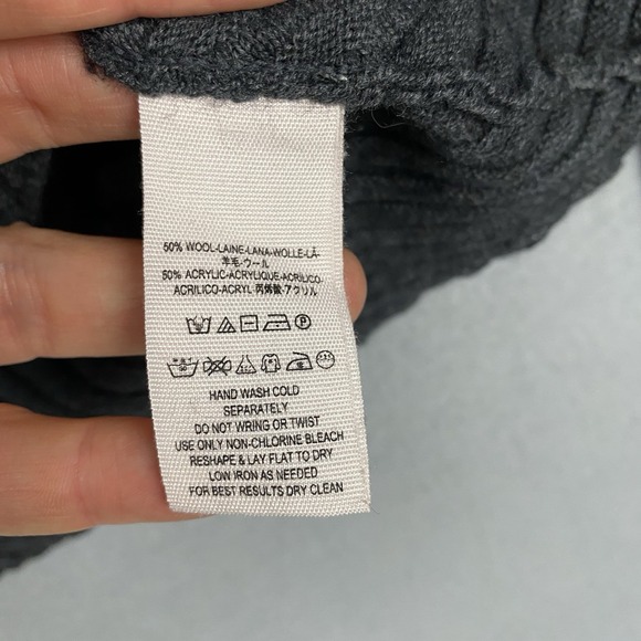 Free‎ People Love & Harmony Off Shoulder Gray Ribbed Wool Blend Sweater Womens M - Picture 4 of 4